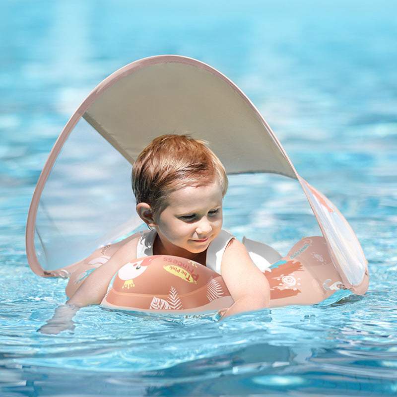 Baby Swan Swimming Ring with Sun Protection Canopy – Inflatable Float for Infants & Toddlers