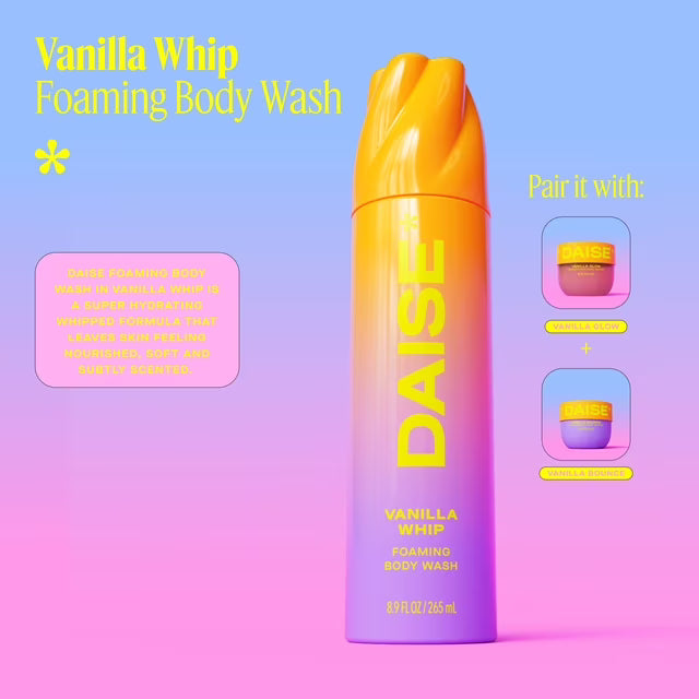 DAISE Foaming Body Wash in Vanilla Whip, Ultra Hydrating for Skin, 8.8 oz/250 g, body wash, body cleanser