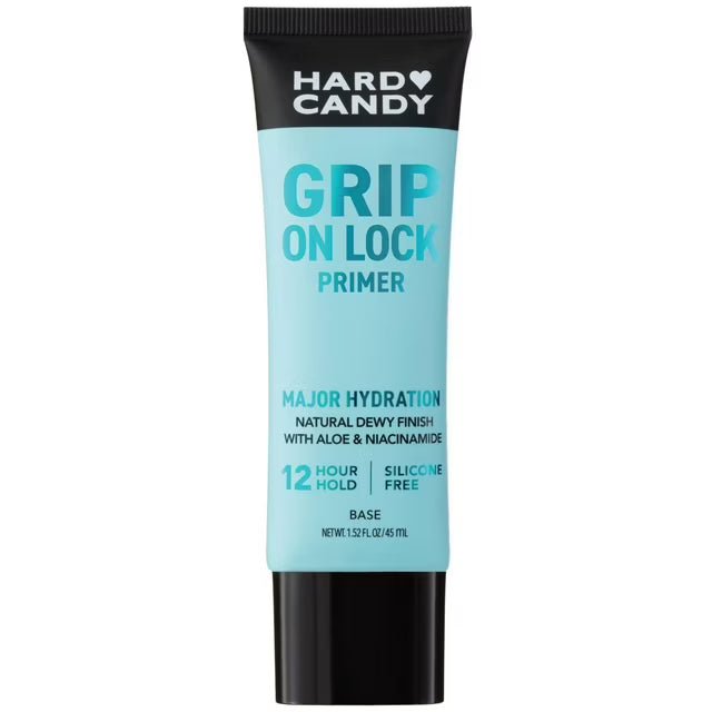 Hard Candy Grip On Lock Water-based 12-Hour Face Primer, Hydrating, Aloe Vera, Niacinamide, 1.52 fluid ounces