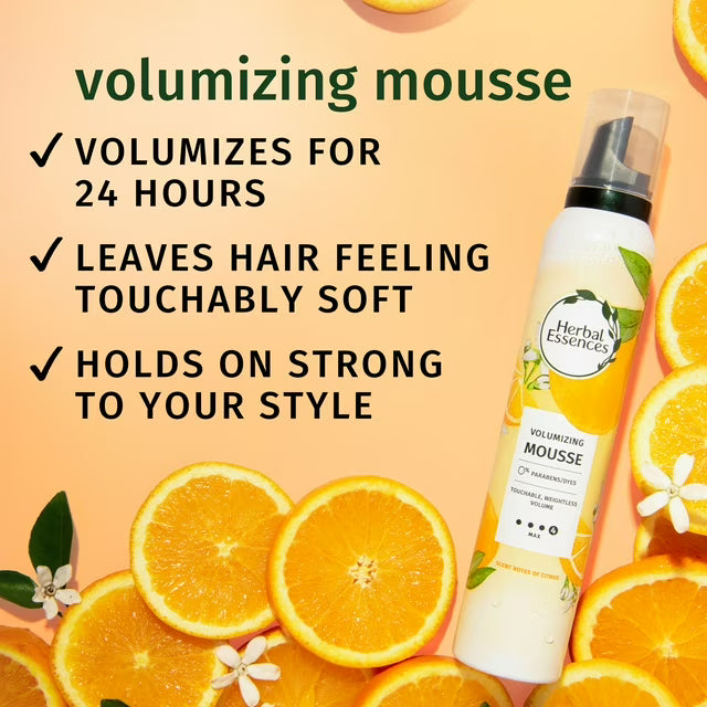 Herbal Essences Volumizing Mousse, Weightless Volume, All Day Hold Mousse for Fine Hair, 192g