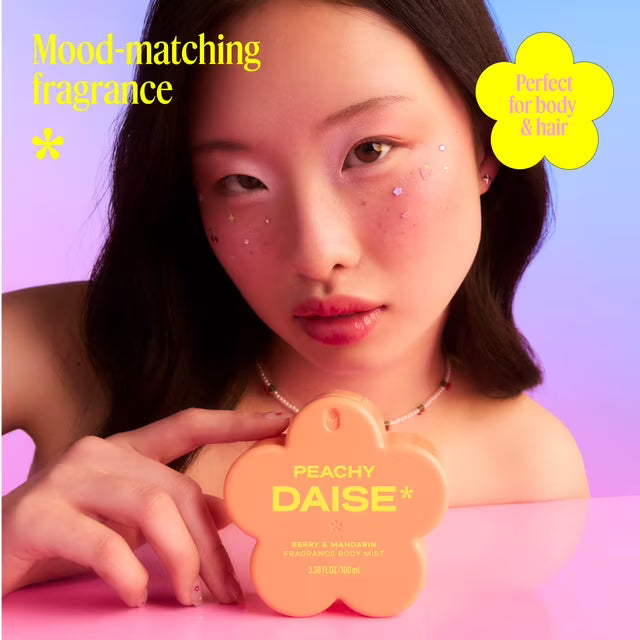 DAISE Peachy Daise Fragrance Body Mist in Berry & Mandarin, 3.3 fl oz/100 ml, spritz, spray, perfume